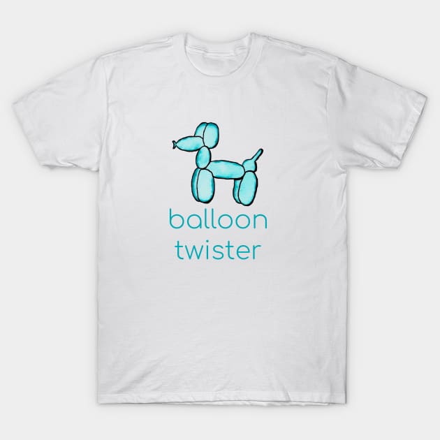 Watercolor Balloon Twister (Teal) T-Shirt by KelseyLovelle